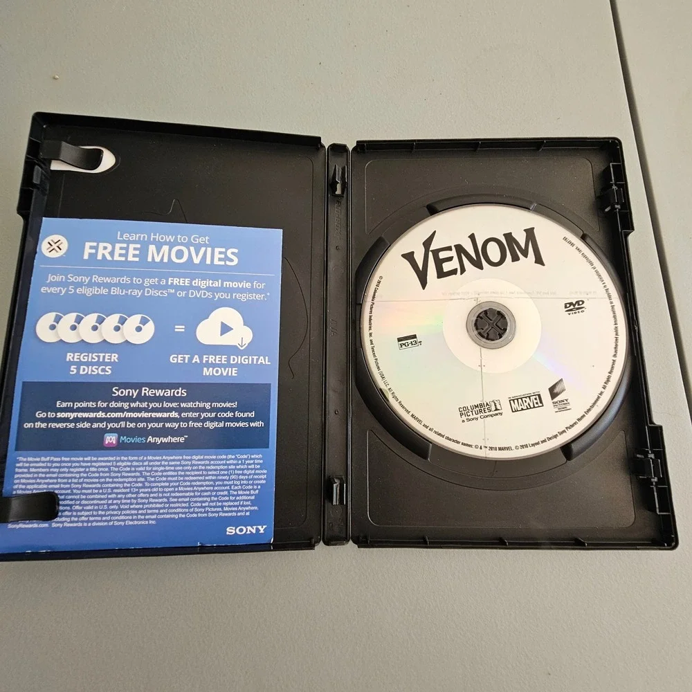 Venom DVD Tom Hardy Marvel Action Movie Standard Edition 2018